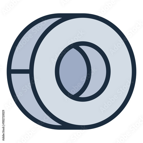 Rolled coiled steel filled line icon for industrial steel production