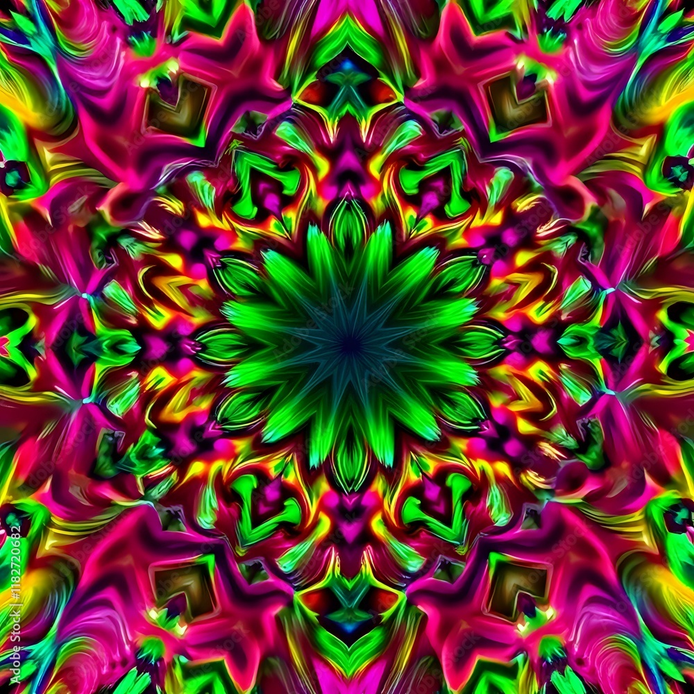 Vibrant Psychedelic Kaleidoscope Background Vibrant Psychedelic Kaleidoscope Background