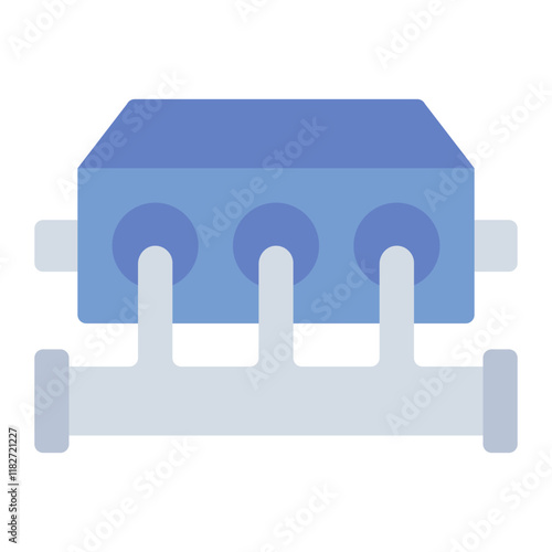 Quench box system flat icon for industrial metal cooling processing