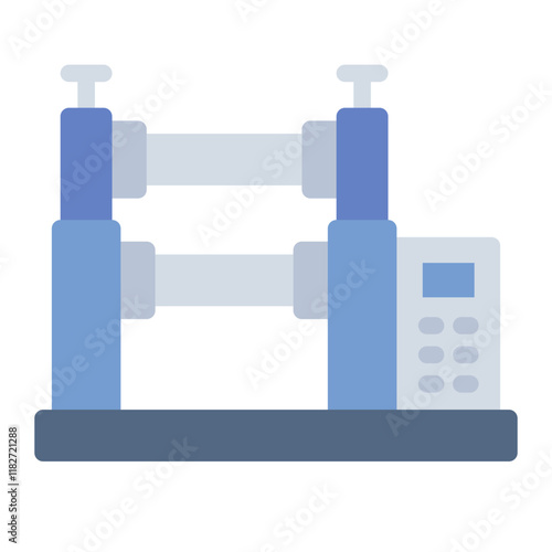 Metal bending machine flat icon for industrial use