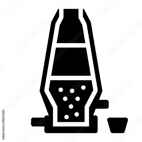 Blast furnace glyph icon for metal smelting in metallurgy
