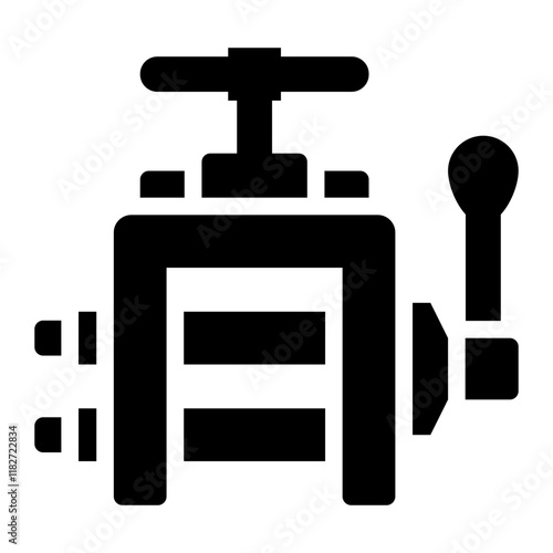 Rolling mill machine glyph icon used in metal shaping