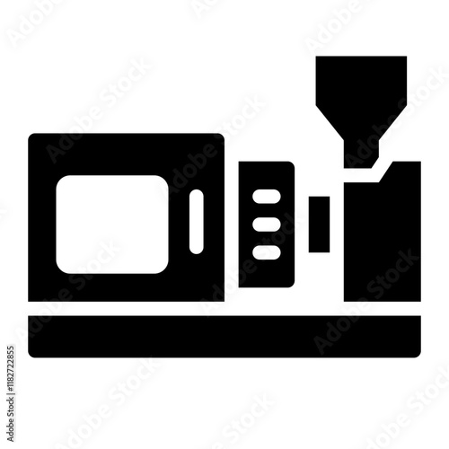 Moulding machine glyph icon used in metal casting processes