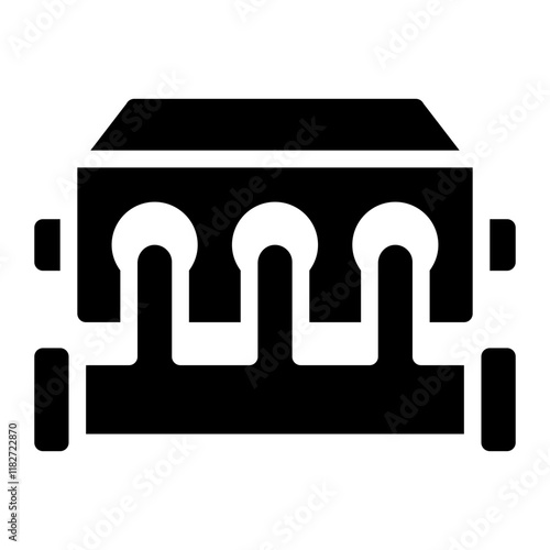 Quench box system glyph icon for industrial metal cooling processing