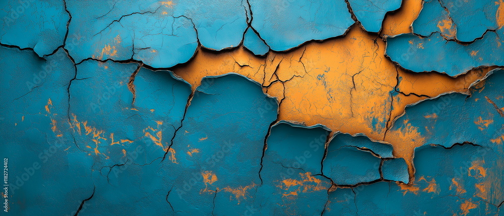 Obraz premium Corrosion Texture Cracked paint. Wind displacement_002