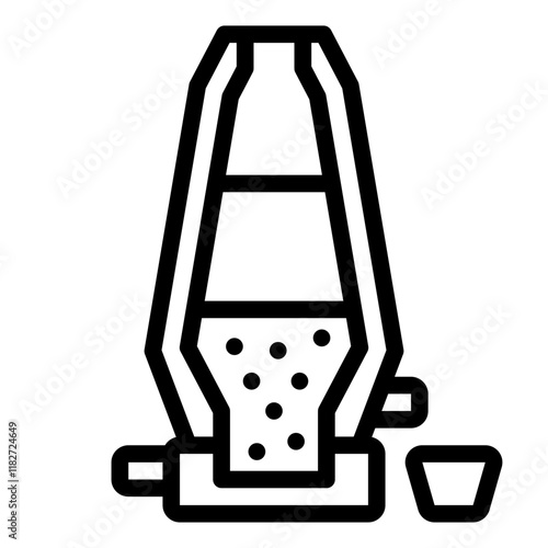 Blast furnace outline icon for metal smelting in metallurgy