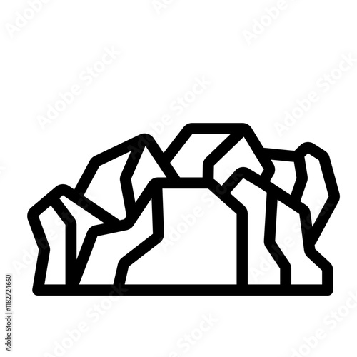 Raw iron ore outline icon used in metallurgy and mining industry