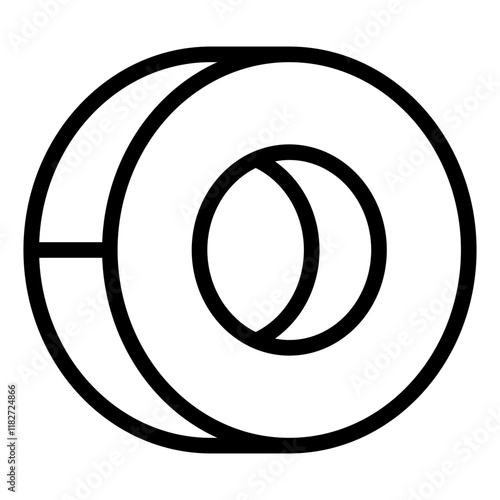 Rolled coiled steel outline icon for industrial steel production