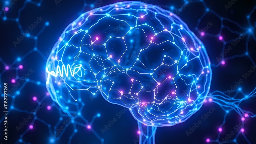 Ethereal Bioluminescent Brain Neural Network in Art Nouveau Style Ethereal Bioluminescent Brain Neural Network in Art Nouveau Style