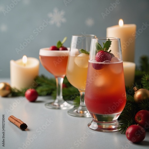 Wallpaper Mural Christmas cocktails served amid candlelit ambiance Torontodigital.ca