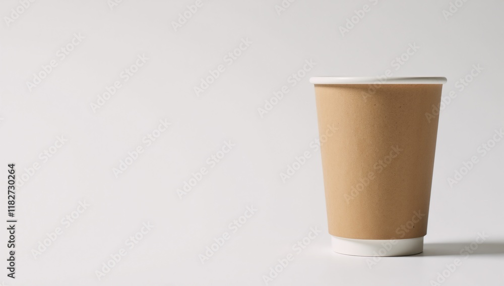 Minimalist kraft paper coffee cup with eco-friendly label design Minimalist kraft paper coffee cup with eco-friendly label design