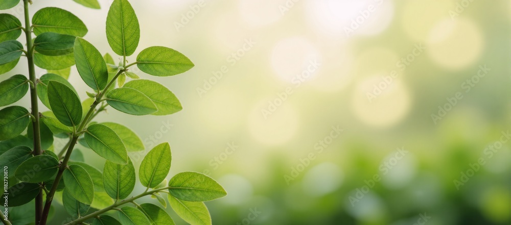 A backdrop with delicate foliage patterns in soft pastel hues emphasizes sustainable design A backdrop with delicate foliage patterns in soft pastel hues emphasizes sustainable design