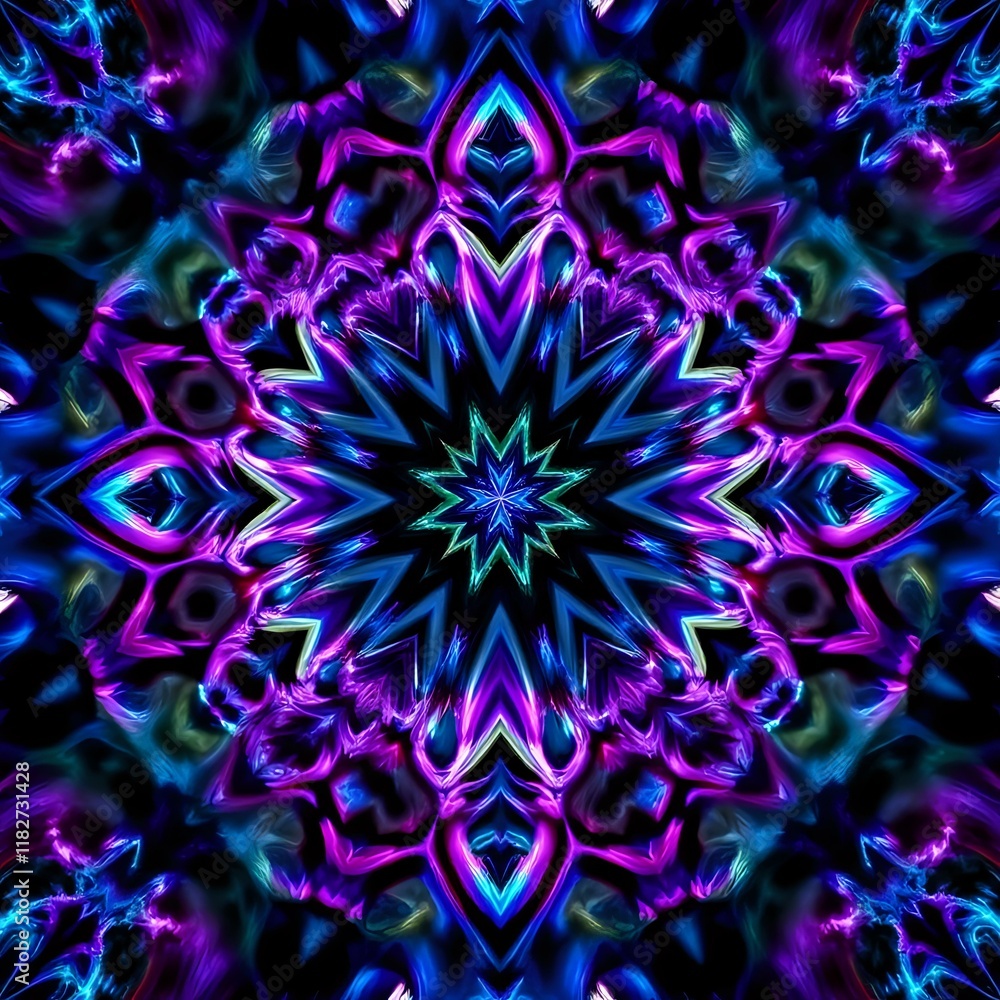 Obraz premium Cosmic Galaxy Swirl - Vibrant Abstract Fractal Wallpaper