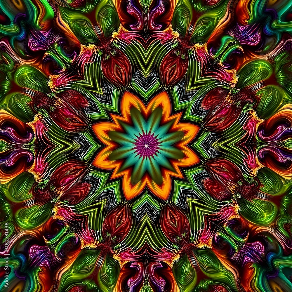Vibrant Kaleidoscope Flower Bloom Vibrant Kaleidoscope Flower Bloom