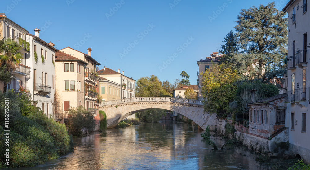 Vicenza - The old town with the Ponte San Michele bridge Vicenza - The old town with the Ponte San Michele bridge