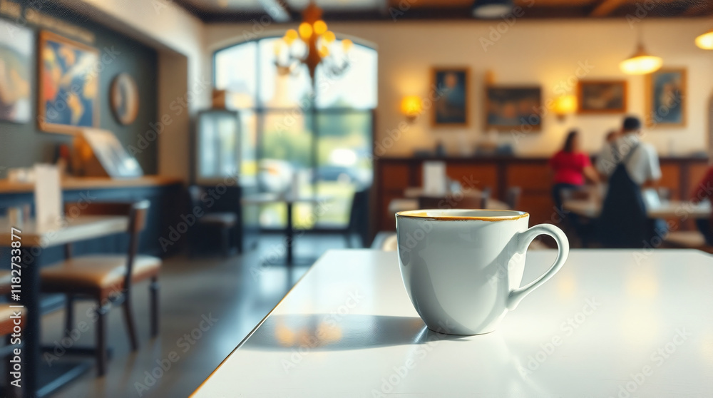 Coffee Cup on Table in Café Coffee Cup on Table in Café