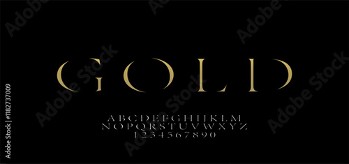 Golden Luxury Font logo design represents timeless elegance and opulence, perfect for creating a refined corporate image and brand identity in an editable vector.