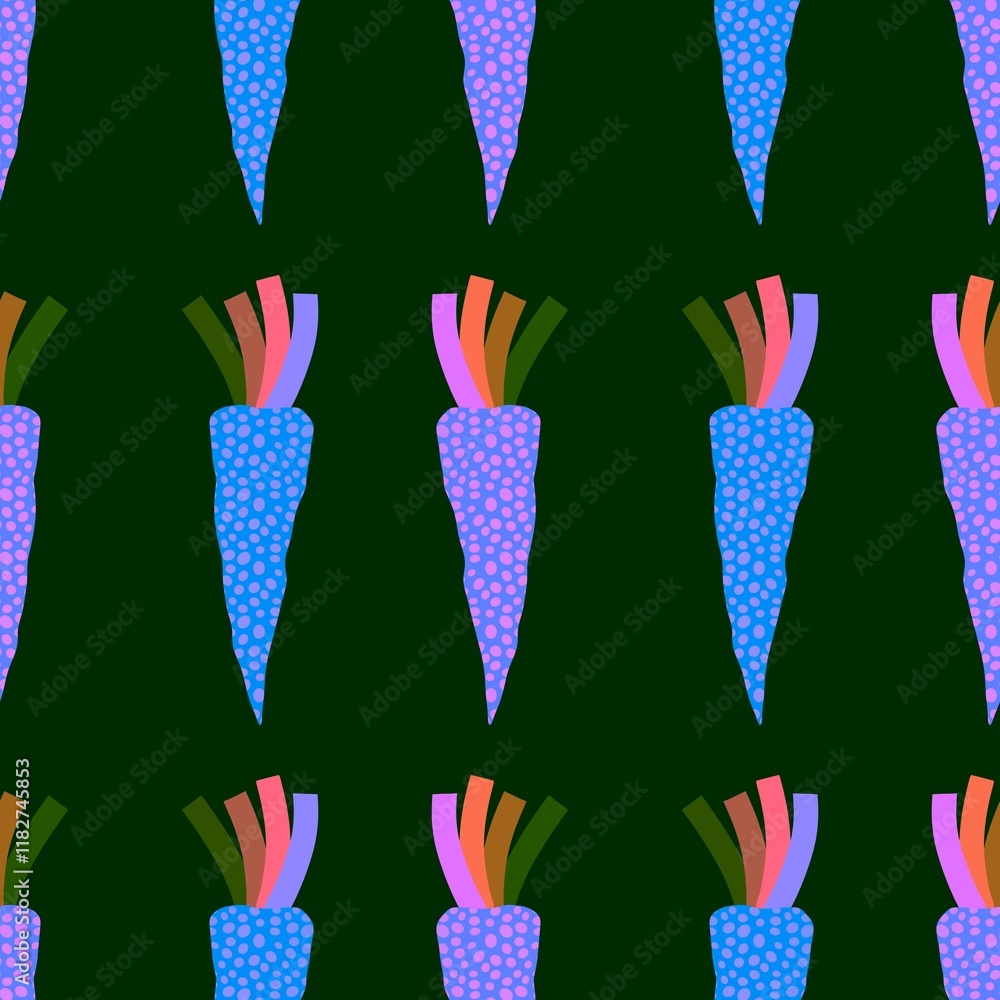 Spring vegetables seamless carrots pattern for wrapping paper and fabrics Spring vegetables seamless carrots pattern for wrapping paper and fabrics