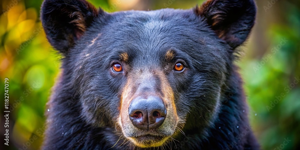 Close-up of a Black Bear's Head in the Wild - Majestic Wildlife Portrait Close-up of a Black Bear's Head in the Wild - Majestic Wildlife Portrait