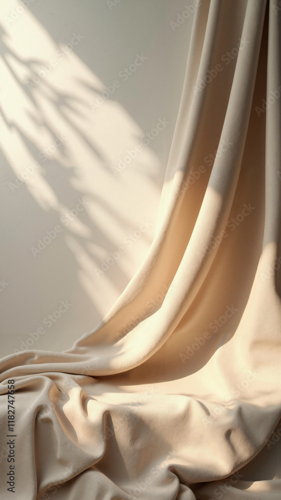 Aesthetic Natural Linen Textile Background with Soft Folds and Copy Space for Branding in Fashion and Home Decor Aesthetic Natural Linen Textile Background with Soft Folds and Copy Space for Branding in Fashion and Home Decor