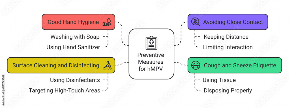 Fototapeta premium hMPV Prevention Tips for Minimizing Respiratory Virus Spread