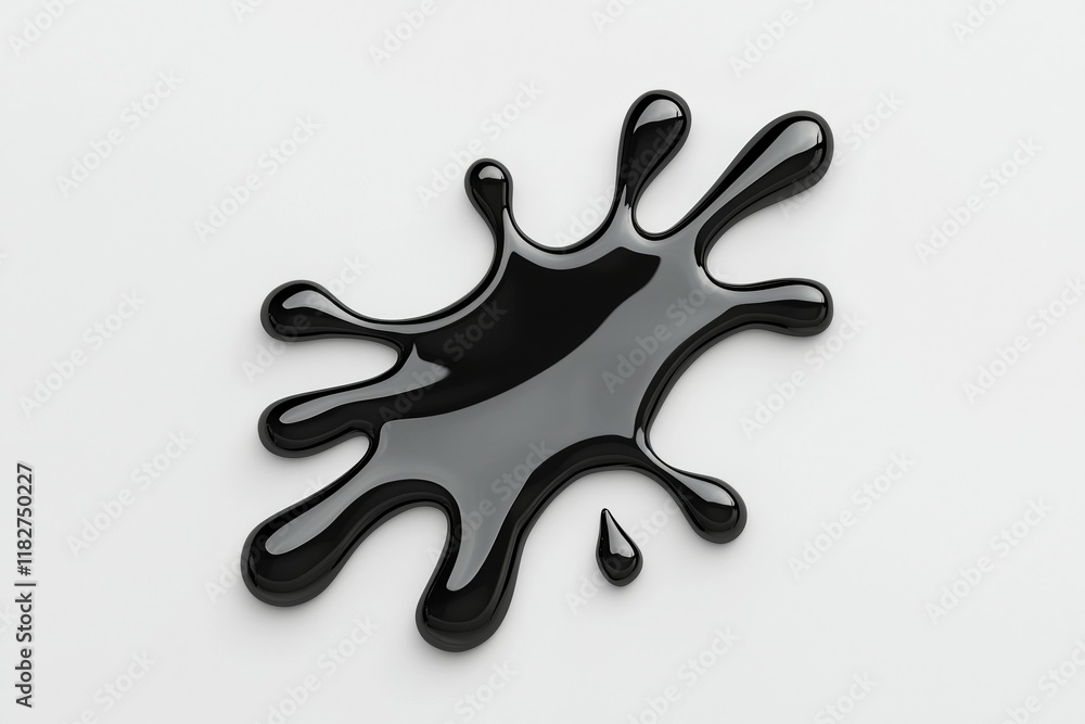 Abstract black ink splatter on white background Abstract black ink splatter on white background