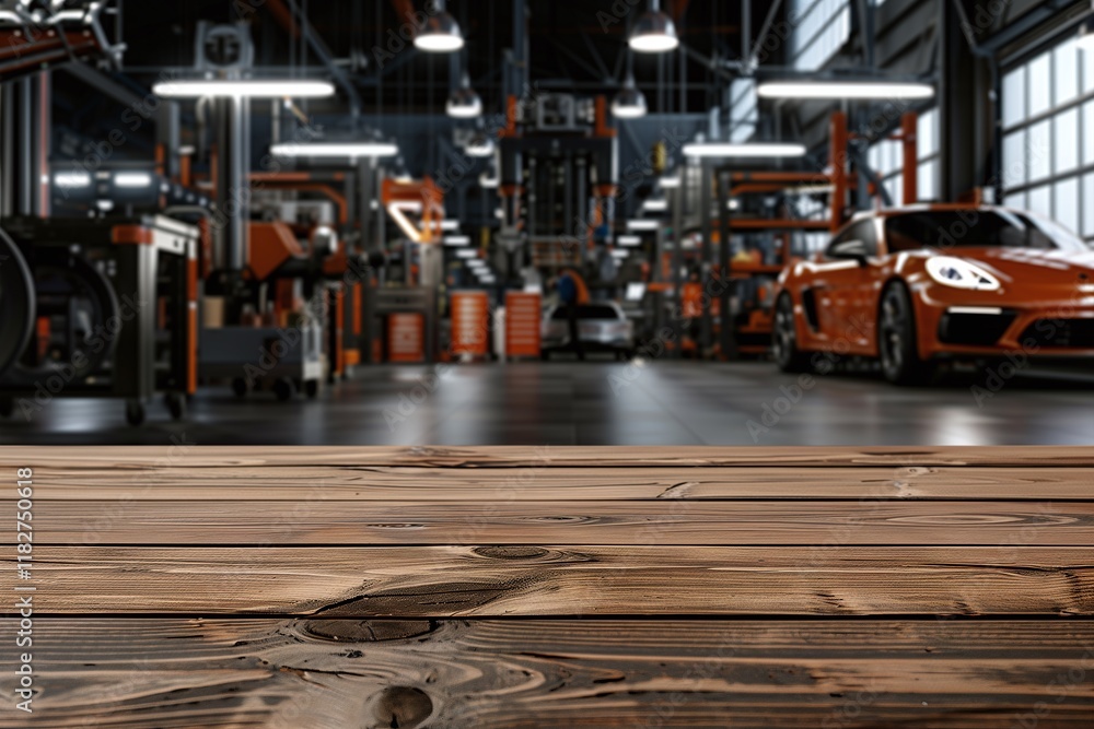 Industrial workshop photography rustic wooden table close-up Industrial workshop photography rustic wooden table close-up