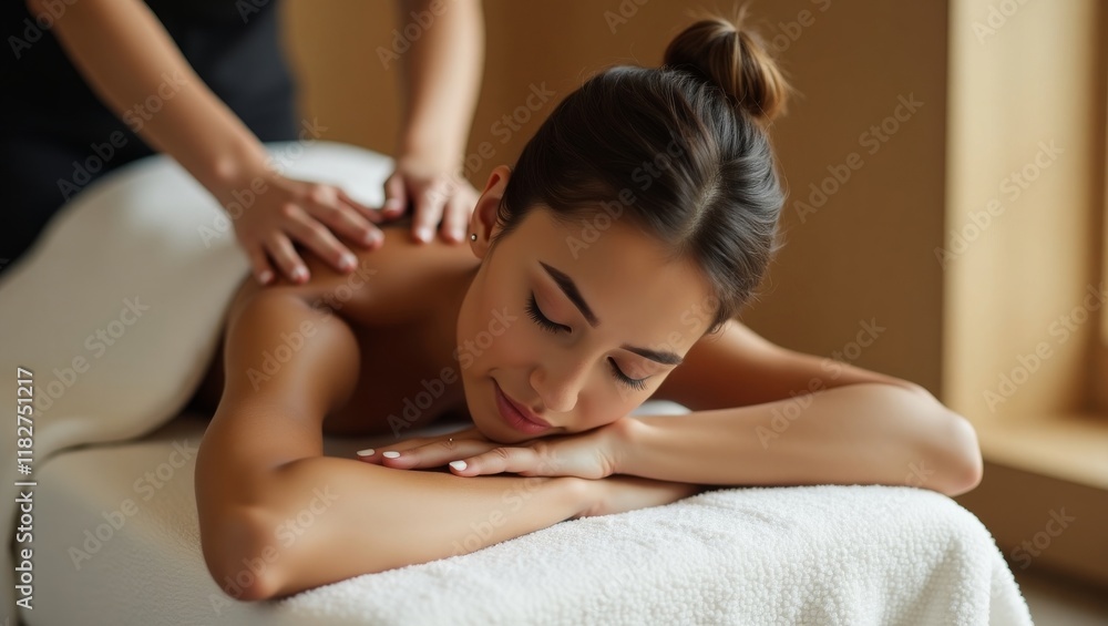 Relaxing spa massage in a serene setting Relaxing spa massage in a serene setting