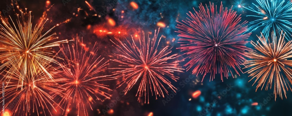 Fototapeta premium Synaptic activity rendered as vibrant fireworks, abstract and engaging for creative applications