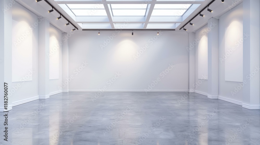 A minimalistic gallery showcases blank walls and a lofty ceiling, perfect for contemporary art exhibitions and creativity. A minimalistic gallery showcases blank walls and a lofty ceiling, perfect for contemporary art exhibitions and creativity.