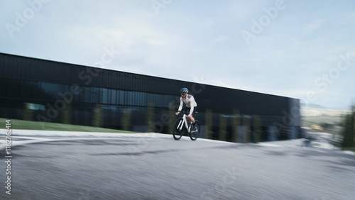 cyclist moving fast