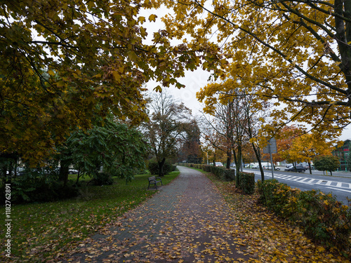 Obraz na płótnie City Park (Park im. Powstańców Wielkopolskich 1918-1919) in Śrem, Wielkopolska, Poland w salonie