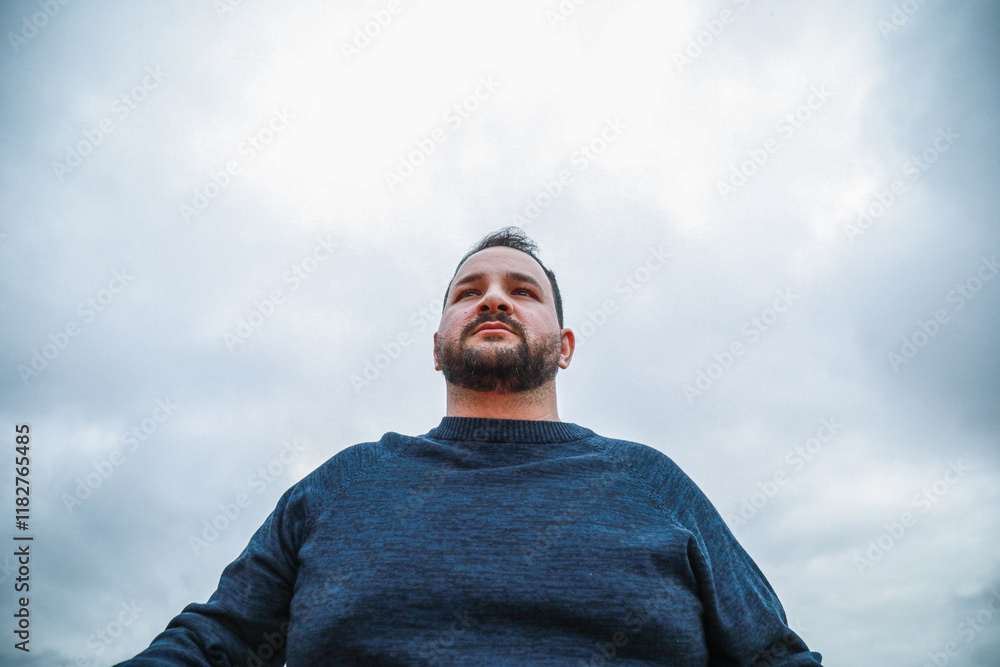 Sad And Stressed Man Going Outdoor Sad And Stressed Man Going Outdoor