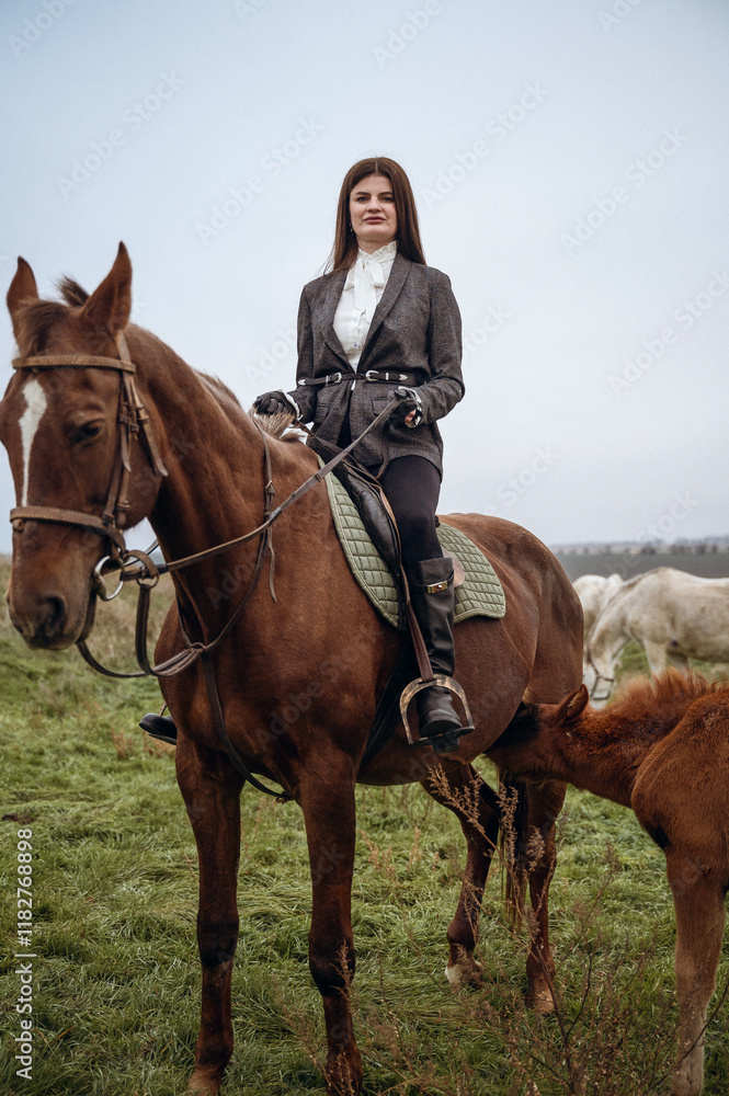 A person riding a horse in a field A person riding a horse in a field