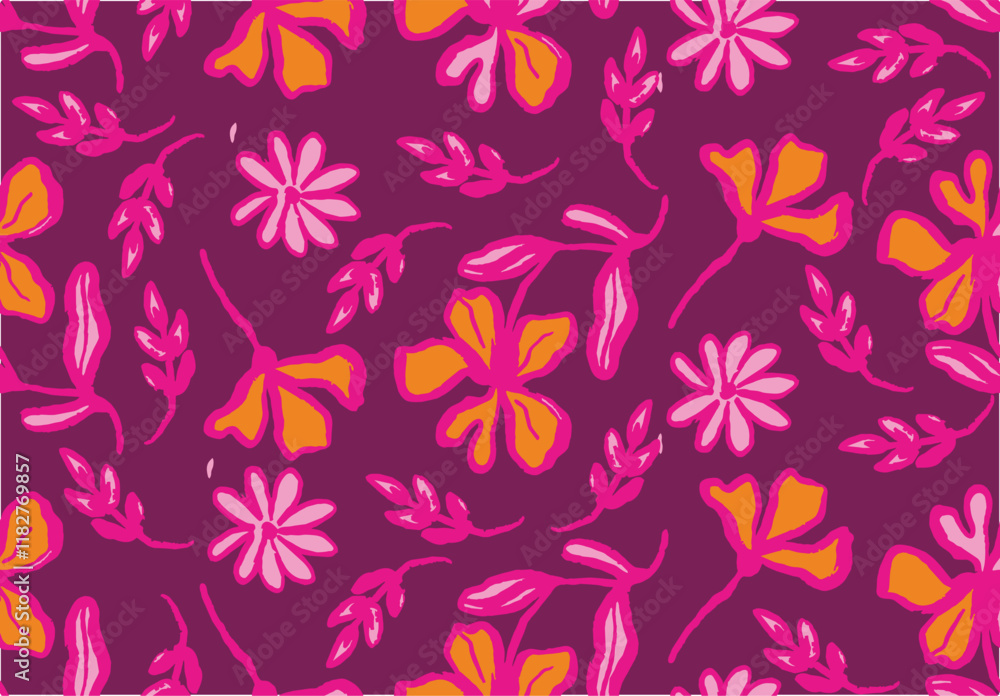 Hand drawn abstract flower vector illustration, for fabric, textile, apparel, poster, cover, banner, wall art, home decor, background. Hand drawn abstract flower vector illustration, for fabric, textile, apparel, poster, cover, banner, wall art, home decor, background.