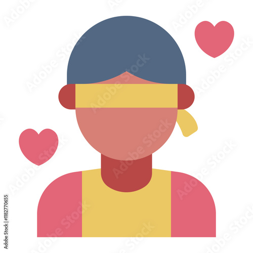 Blind date participant flat icon representing dating events