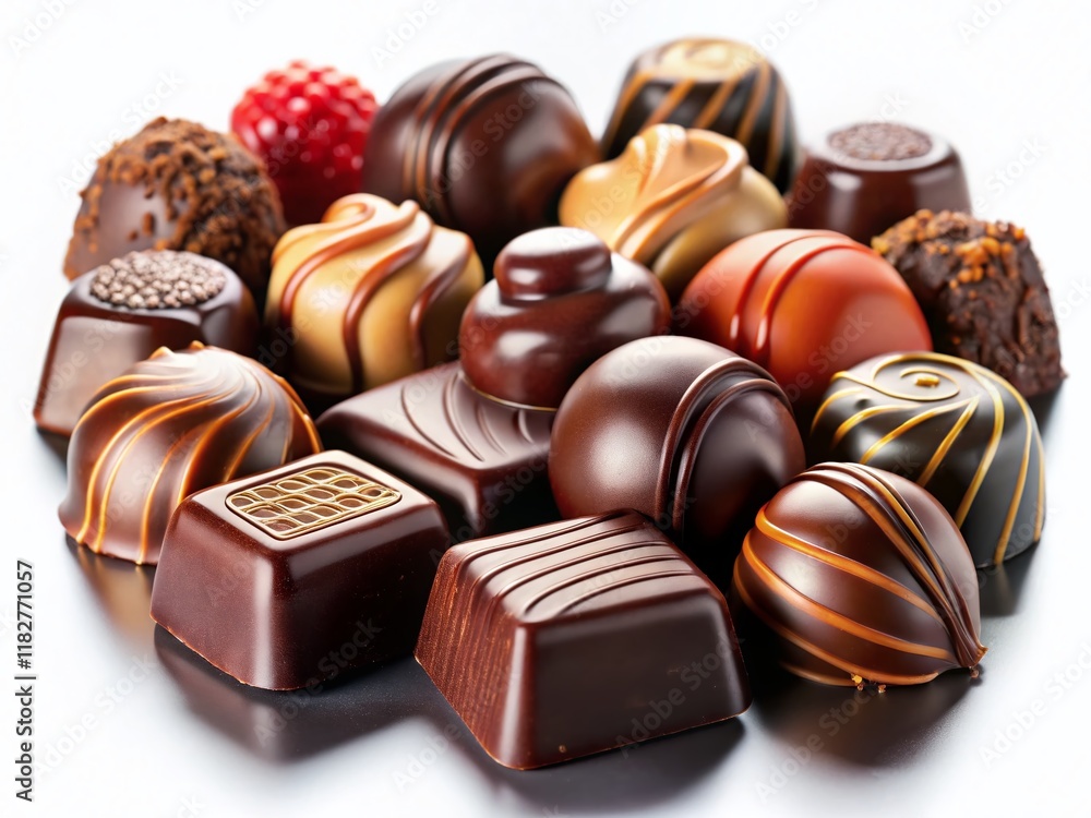 Delicious Chocolate Candies Isolated on White: Premium Stock Photo Delicious Chocolate Candies Isolated on White: Premium Stock Photo