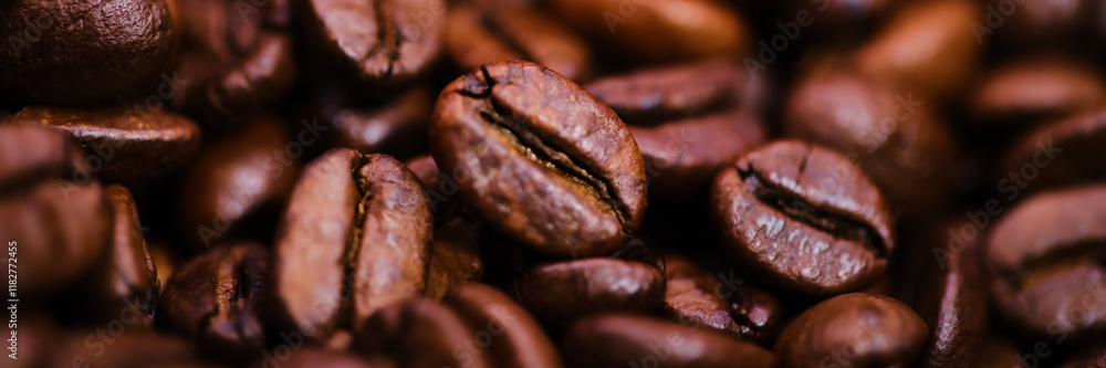 Close-up, macro photography of coffee beans showcasing their intricate details and texture, emphasizing the richness and depth of flavor, perfect for connoisseurs. Close-up, macro photography of coffee beans showcasing their intricate details and texture, emphasizing the richness and depth of flavor, perfect for connoisseurs.
