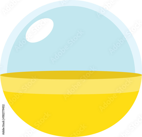 Gashapon toy Plastic Capsules in Yellow color icon.