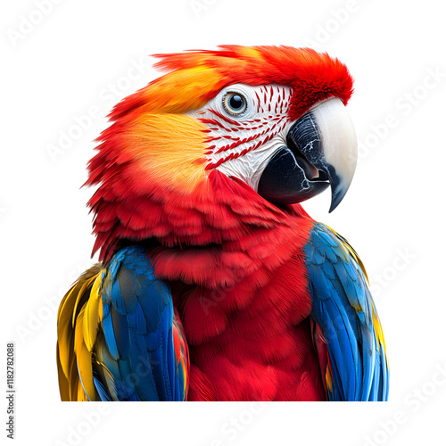 Colorful Parrot Isolated on Transparent Background photo