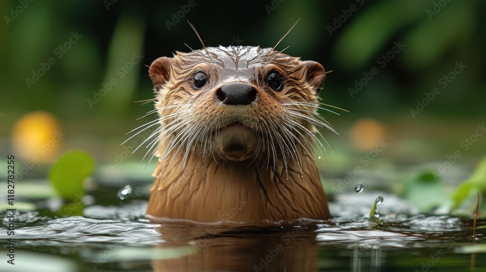 Playful otter close-up portrait hyper-realistic nature water wildlife animal whiskers adorable aquatic mammal Playful otter close-up portrait hyper-realistic nature water wildlife animal whiskers adorable aquatic mammal