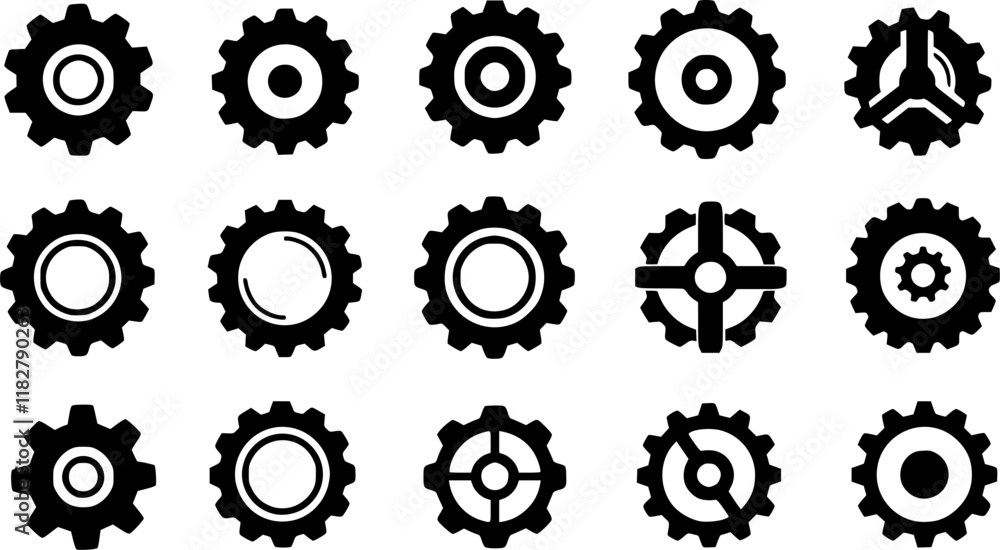 Gear icon vector set. clockwork illustration sign collection. Mechanics symbol.
Gear icon vector set. clockwork illustration sign collection. Mechanics symbol.