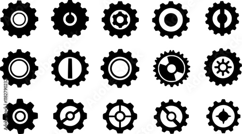 Gear icon vector set. clockwork illustration sign collection. Mechanics symbol.
