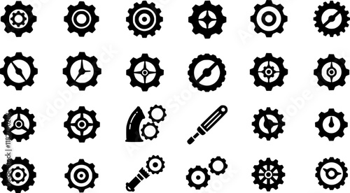 Gear icon vector set. clockwork illustration sign collection. Mechanics symbol.
