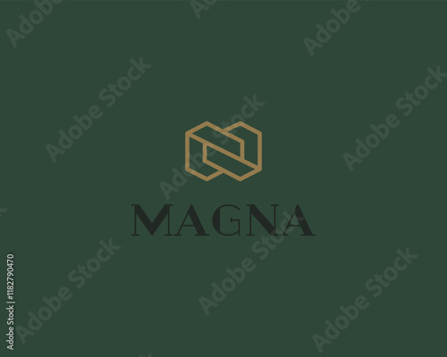 Abstract handshake premium logo. Creative N letter logotype. Universal deal contract cooperation vector symbol.