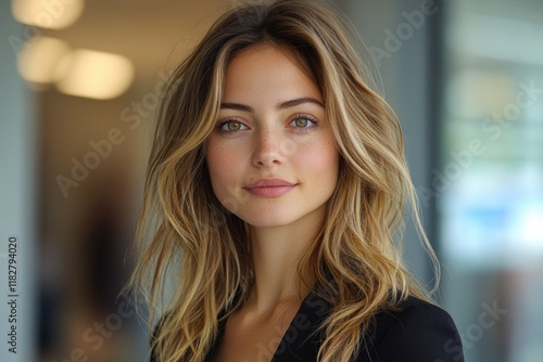 Wallpaper Mural confident professional businesswoman smiling in modern office portrait Torontodigital.ca