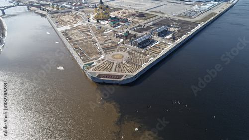 Canvas Print The confluence of the Oka and Volga rivers