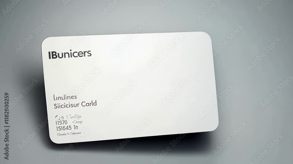 Rotating generic business card on gray background Rotating generic business card on gray background