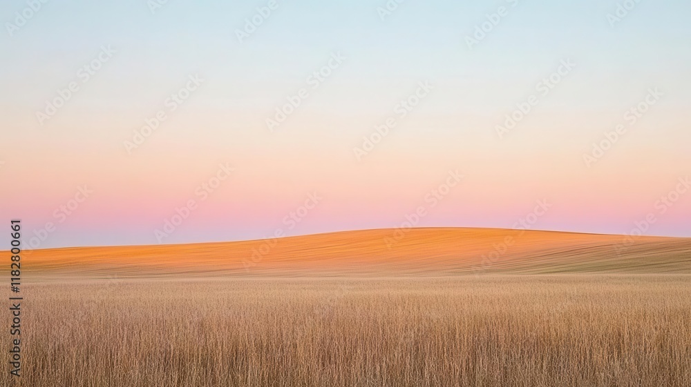 Parallel horizon lines blending into smooth neutral sky, dreamy and serene atmosphere Parallel horizon lines blending into smooth neutral sky, dreamy and serene atmosphere
