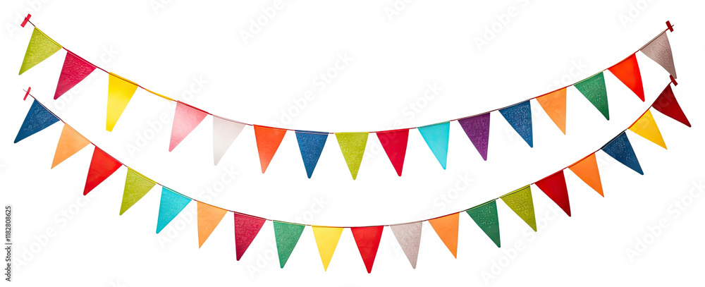Obraz premium PNG colorful festive bunting flags